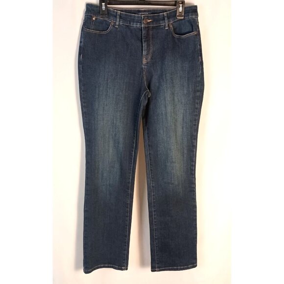 Talbots Bootcut Jeans Size 10 Simply Flattering 5 Pocket Dark Wash - Picture 1 of 6